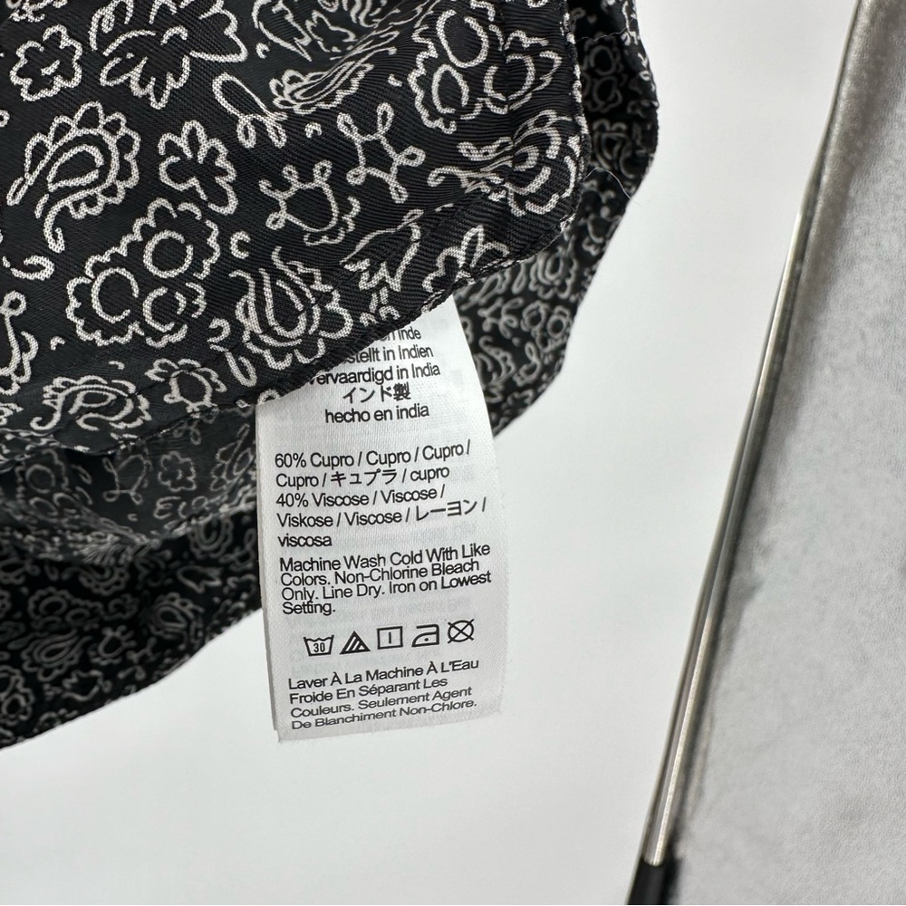 Madewell Pleated Black & White Short Sleeve Top Medium - Picture 5 of 7